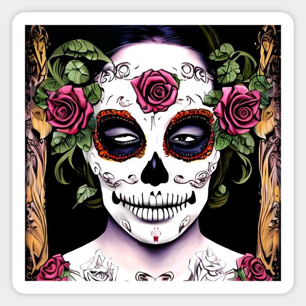 Sugar Skull Girl Sticker by animegirlnft